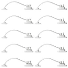 10pcs Window Door Restrictor Security Lock, Child Baby Security Wire Cable with Screws Keys, Self Adhesive for UPVC No Drilling Window Locks, Pet Chi