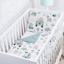 Baby Safe Duvet Cover Cot Newborn 120 x 90 cm Duvet Cover Cot 100% Organic Cotton Oeko-Tex Certified Sheets Single Bed Baby Bedding Set Safari