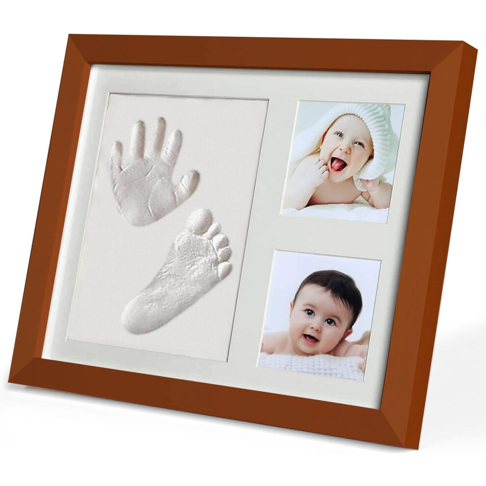 Pewingo Footprint & Handprint Clay Kit, Photo Frame For Newborn, Baby Shower Gifts, Registry, New Parents Gift, Perfect Memory And Nursery Room Decor