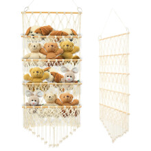 4-layer Versatile Plush Toy Storage Large Capacity Toy Organizer Safe Nursery Hanging Organizer Stable Stuffed Animals Holder for Kids Children Bedro