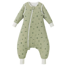 Nivolltha Removable Long Sleeves 2.5 TOG Baby Sleeping Bag with Feet, 100% Cotton Winter Toddler Sleep Sack with Legs, Maples, Size L