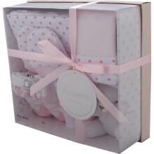 Newborn Baby 7 pcs Gift Set 0 - 3 Months. Available in Blue or Pink (Pink STARS)