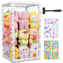MHJY Stuffed Animals Zoo Storage Soft Toy Holder Organiser Large Cuddly Toys Storage Shelf with Elastic Band Stuffed Animals Cage for Nursery Playroo