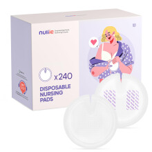 Nuliie Leakproof Ultra-Thin Disposable Breast Pads, Super Absorbent & Breathable Nursing Pads, Featherlight & Discreet Fit for Maternity & Breastfeed