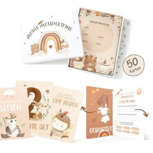 50 Milestone Cards Baby, Boho Style Milestone Card, Gift Box for Boys & Girls, Milestone Card Set as a Gift for Birth & Baby Shower, Gift Idea for Bi