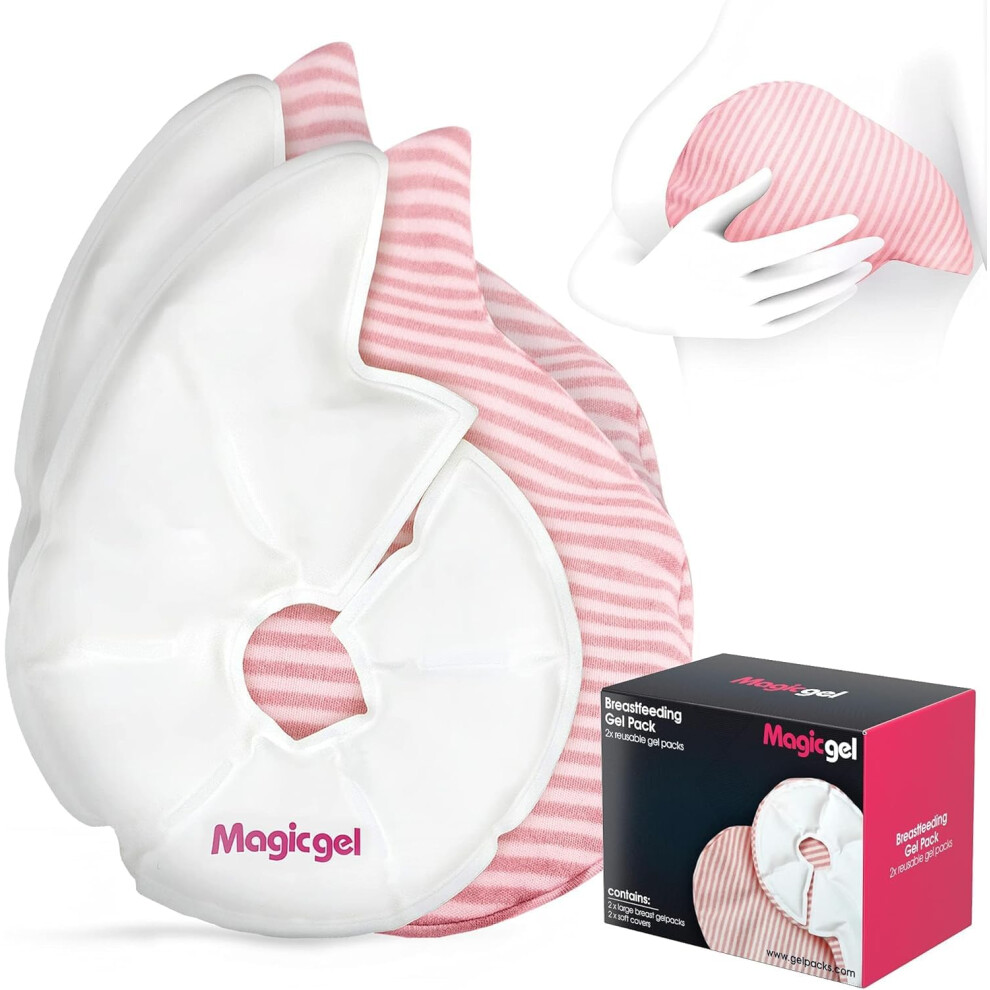 Magic Gel Luxury Breast Therapy Pack | The Breastfeeding Essentials for Nursing Mothers | Includes 2X Breast Ice Packs (Hot or Cold) for Breastfeedin