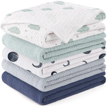 Susurration Muslin Cloths for Baby, 100% Cotton Baby Muslin Squares Cloths for Newborn Boy and Girl, Soft, Breathable and Extremely Absorbent Baby Mu