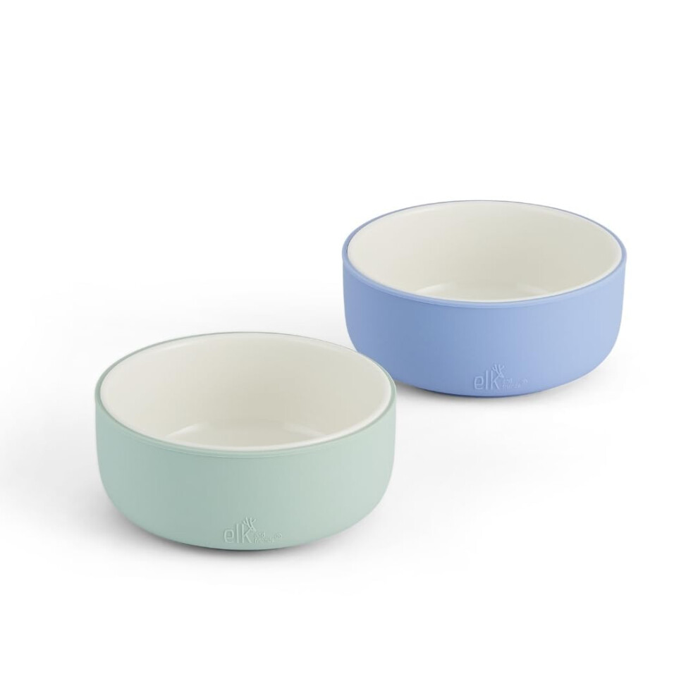 Kids Porcelain Bowls With Silicone Sleeves | Suitable For Babies/Toddlers | Microwave & Dishwasher Safe | Non Slip Dinnerware | Snack Elk And Friends