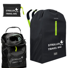 Extra Large Stroller Travel Bag - Black, Ideal for Airplane Pushchair and Pram Cover, Waterproof Stroller Travel Bag