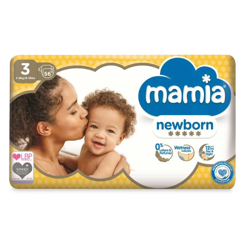 2X Mamia Nappies Size 3 Newborn 56 Pack 1