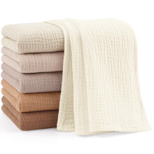 bearmoss Muslin Squares Cloths 100% Cotton Baby Burp Cloth 60x60CM Large Ultra-Absorbent Soft Baby Face Washcloths for Newborn Baby Boy and Girl, 6Pa