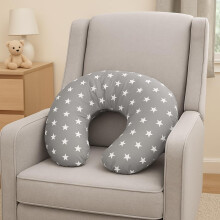 For Your Little One Breast Feeding Maternity Nursing Pillow Support | Mother & Baby Awards 2022 Shortlisted (Grey With White Stars)