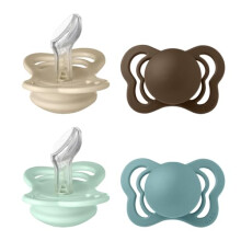 BIBS Couture Soother 4-Pack, BPA Free Dummy Pacifier, Orthodontic Nipple. Silicone, Size 1 (0-6 Months), Vanilla Mix
