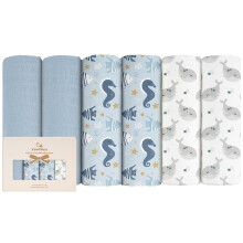 Yoofoss Muslin Cloths for Baby Muslin Squares 6 Pack Large 70 x 70cm Soft and Absorbent Organic Cotton Burp Cloths for Newborn Girls Boys-Coffee