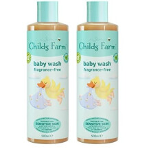Childs Farm | Baby Body Wash 500ml | Unfragranced | Gently Cleanses | Suitable Newborns With Dry, Sensitive & Eczema-prone Skin (Pack of 2)