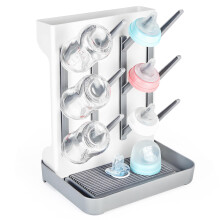 Vicloon Baby Bottle Drain Rack, Space Saving Countertop Standing Dish Holder, Multifunctional Bottle Storage Drying Rack for Bottles,Teats,Cups