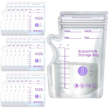 180 Pcs Breastmilk Storage Bags, 8oz Temp-Sensing Milk Storing Bags with Easy Pour Spout for Breastfeeding, No-Leak Self-Standing Milk Storage Pouche