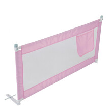 JF HOME BLISS 150cm—180cm Toddler Child Bed Rail Guard With Safe Lock Storage Pocket Easy To Install (Pink, 180)