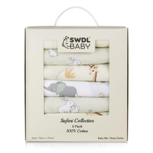 Large Baby Muslin Cloths - 100% Cotton Muslin Squares (Pack of 6, 70 x 70 cm) | Soft, Absorbent & Breathable | Perfect as Baby Bibs & Burp Cloths | S