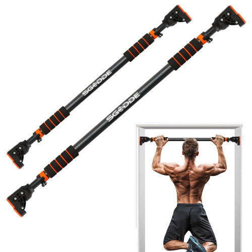 (Orange) Pull Up Bar Horizontal Bar Portable Multifunctional Indoor Wall Mounted Non-Skid Safety Pullup Bar 1