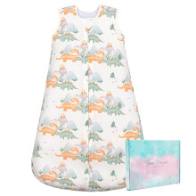 SIMYJOY Baby Sleeping Bag 1.5 Tog Quilted Bamboo Sleeping Bag Baby 6-12 Months Toddler Wearable Blanket for Boy Girl, Dinosaur