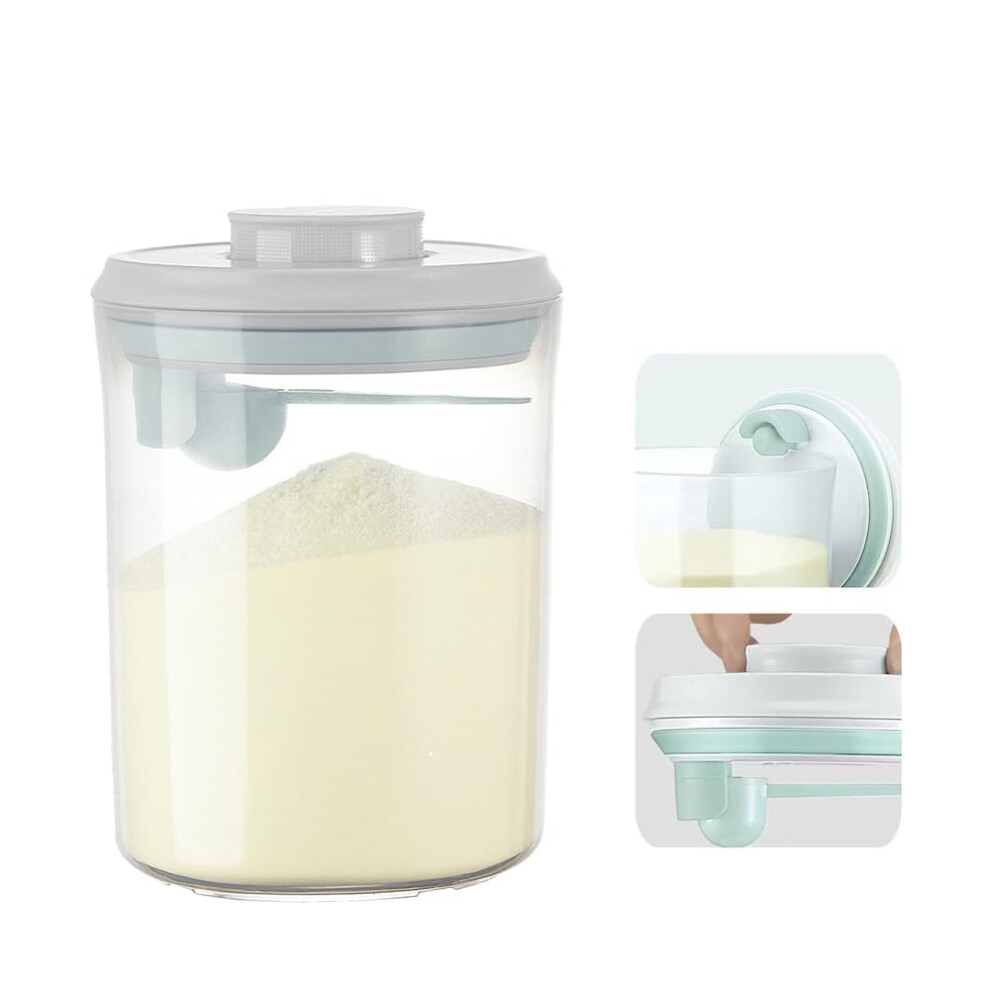 1500 Ml Airtight Baby Milk Powder And Food Container With Spoon, No Scraper, Bpa-Free, Easy One-Touch Button, Storage For Coffee Powder, Cerea Cubble