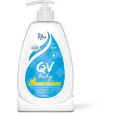 QV Baby Gentle Wash 500ml - with Vitamin B3 & Glycerin, Delicate Soap-Free, pH-Balanced For Everyday Use Suitable For Face, Body & Hair, Body Wash Fo