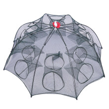(12 Holes) Fishing Bait Trap Fish Fishing Net Cast Dip Cage Crab Minnow Crawdad Shrimp Foldable