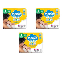 (Pack of 3) Mamia Baby Newborn Nappies, Size 1, 2-5kg, 3 x 24 (72 Nappies)