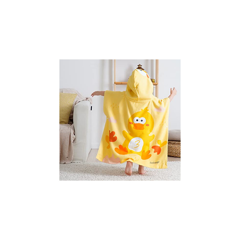 Bebamour Baby Towels With Hood Wearable Hooded Towel For Boys Girls Absorbent Hooded Towel For Toddlers, 70X75cm, Duck