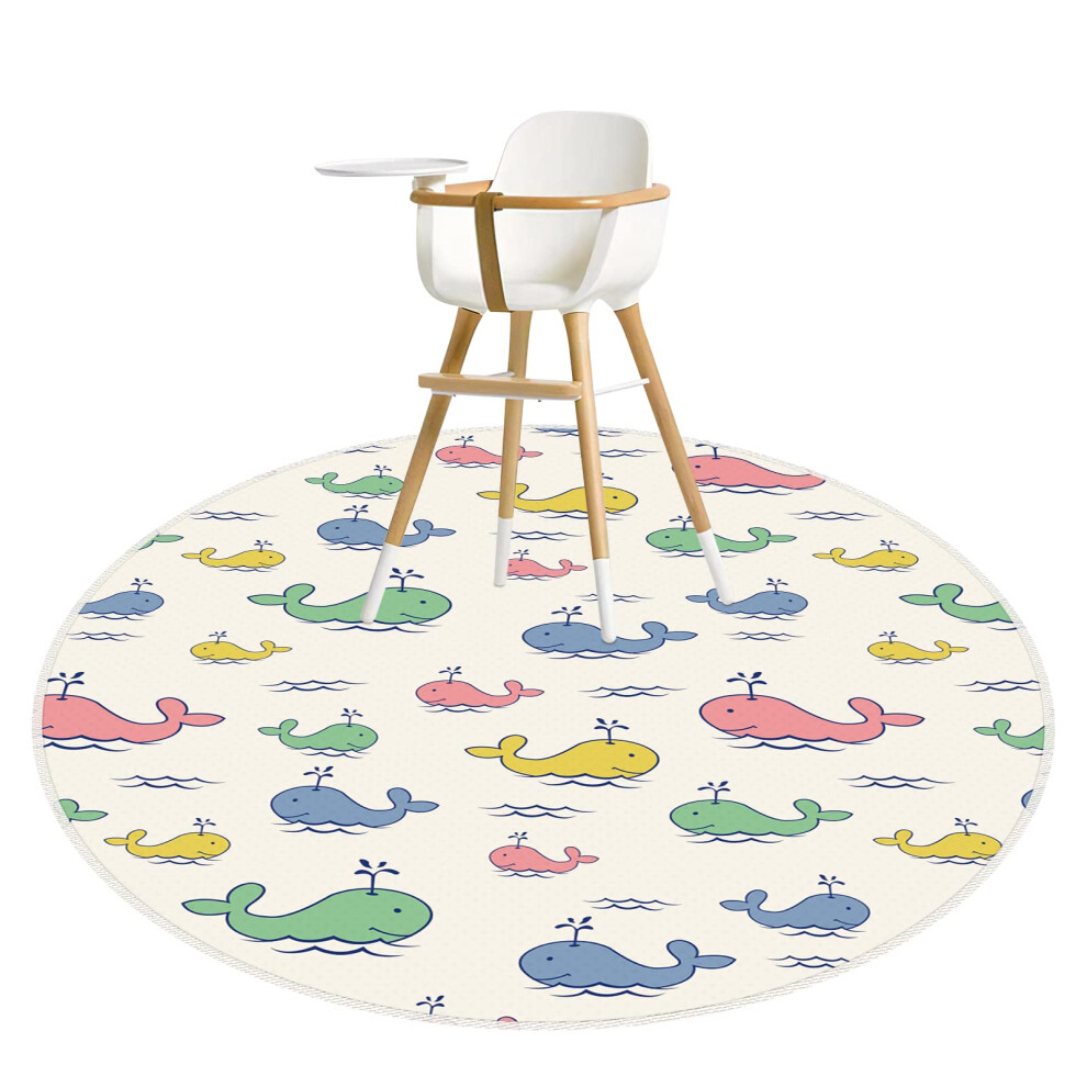 Highchair Splash Mat, 43.3" Waterproof Washable Anti Slip Spill Mat For Art, Crafts,Playtime Floor Protector, Weaning Mess Mat, Table Cloth Bolaazul