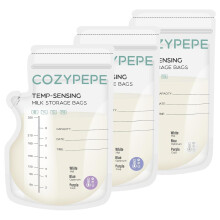 100 Pcs Breastmilk Storage Bags, 8oz/250ml Breast Milk Storing Bag with Pour Spout, Temperature-Sensing Color Change Milk Bag for Convenient Breastfe