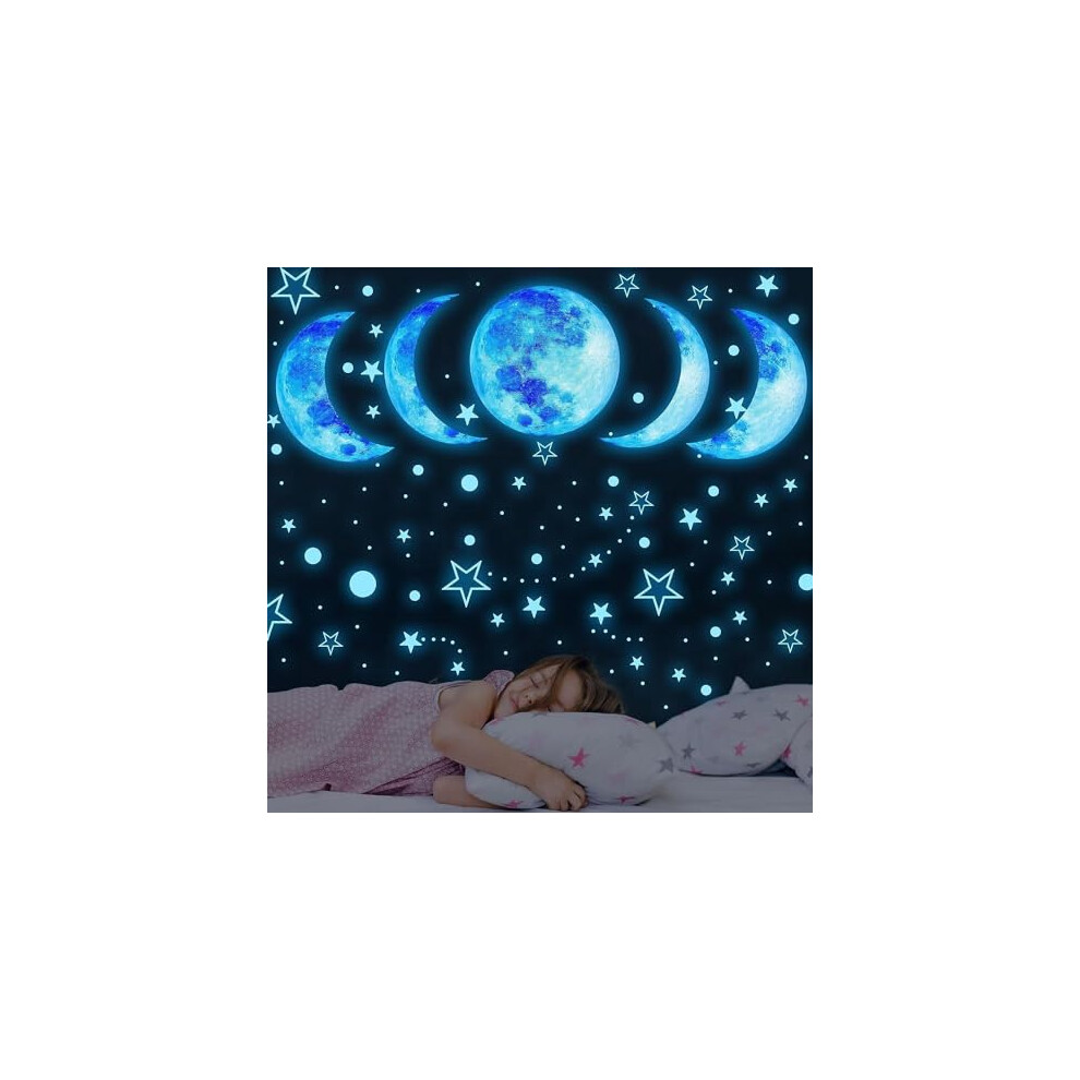 Glow In The Stars And Moon For Ceiling Luminous Stars And Moon Wall Decal Fluorescence Stars Moon Wall Sticker Or Glow In The Moon Sticker Dark Tarklanda
