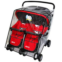 Universal Stroller Raincover Twins Strollers Double Side by Side Baby Stroller Transparent PVC rain Cover for Pushchair Pram Buggy Rainproof Windproo