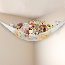 Powkoo Teddy Hammock Toy Storage for Stuffed Animals Soft Toy Storage Hanging Teddy Bear Storage Net Hammock Large Cuddly Toy Storage Kids Preppy Roo