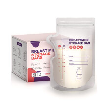 derimkcoa 120 Pcs Breast Milk Storage Bags, 250ml BPA Free Milk Storage Bags with Pour Spout for Breastfeeding, Disposable Milk Storage Bag Self Stan