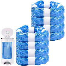 8-Pack Diaper Refill Liners - Nappy Bin Refill Bags Compatible with Tommee Tippee Simplee Sagenic, Twist & Click Refill & AngelCare - Odor Lock and G