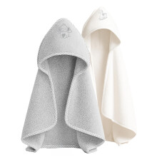 Soft Touch Newborn Essentials 100% Cotton Embroidered Hooded Baby Towel 70 x 70cm for Baby Boys and Girls 0-24 Months (2-Packs)