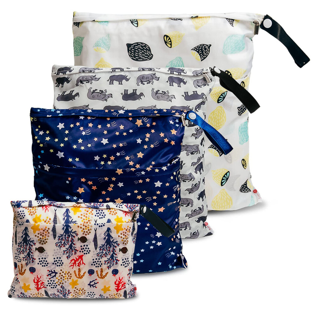 Nappy Organiser - Large Wet Dry Bag For Cloth Nappies - Waterproof Zip Bag Joyo Roy
