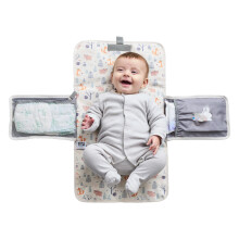 Polar Gear Portable Baby Changing Mat with Winged Pockets for Wipes and Nappies | Machine Washable Travel Changing Mat with Front Storage Pocket Bugg