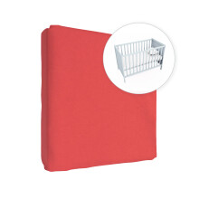 Jersey 100% Cotton Fitted Sheet for 120 x 60 cm Toddler Baby Cot Bed Mattress (Red)