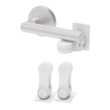 Inaya Child Proof Door Lever Lock, Baby Proofing Door Handle Lock, Minimalist Design, 3M Adhesive & No DrillingNeed, Child Safety Door Handle Locks (