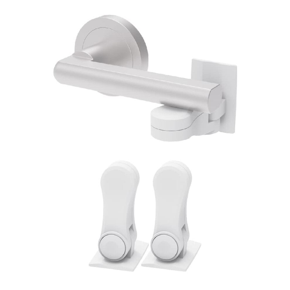 Child Proof Door Lever Lock, Baby Proofing Door Handle Lock, Minimalist Design, 3M Adhesive & No Drillingneed, Child Safety Door Handle Locks ( Inaya