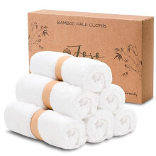 JoJo Jr. Flannel Face Cloth (Pack of 6) Reusable Face Towels(25 * 25 cm) for Washing Face Baby Wash Cloth White Flannels Face Cloth (White, Regular)