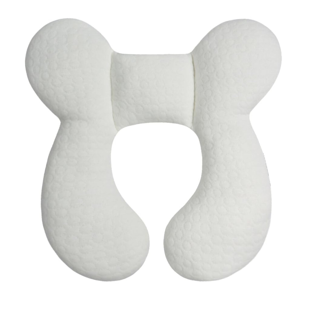 Baby Head Support Pillow For Newborn(Upgraded), Soft Cotton Baby Travel Pillow For Car Seats And Strollers For Baby, White Blublu Park