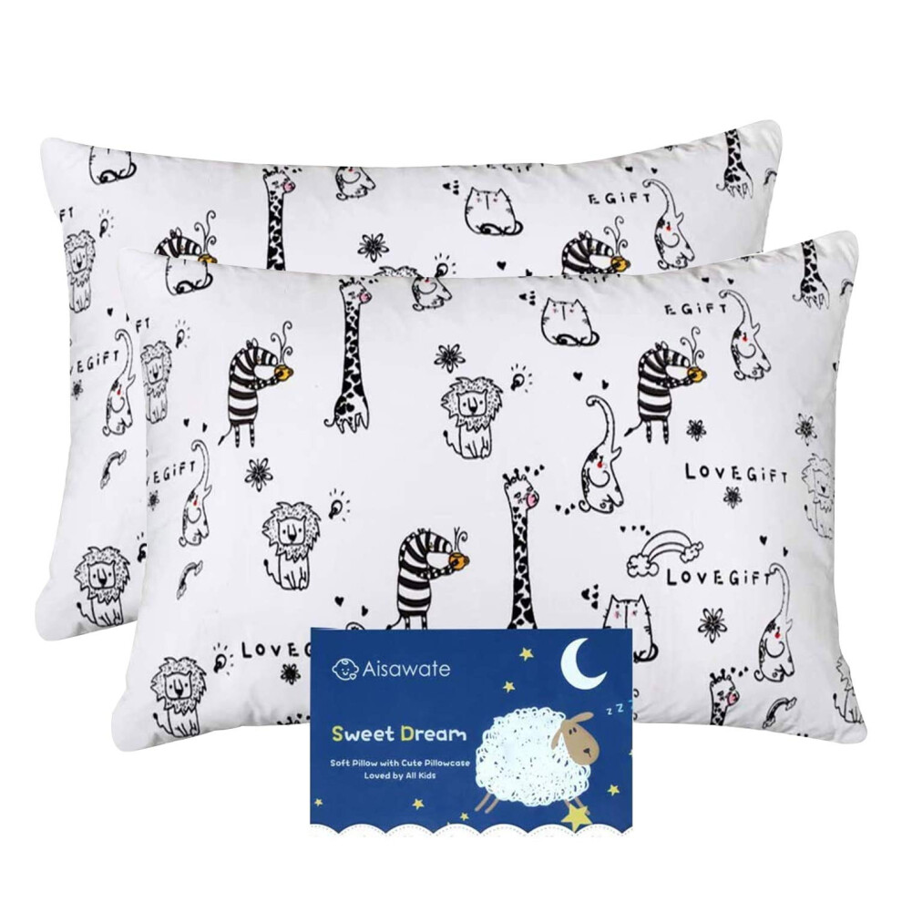 Aisawate Baby Toddler Pillowcase, Cot Bed Pillow Pair Cases 40 X 60Cm, 2 Pack 100% Cotton Pillow Cover For Boys Girls Kids Bedding, Envelope Closure Machine W