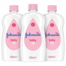 Johnson's Baby Oil, Leaves Skin Soft and Smooth Ideal for Delicate Skin, 500 ml, Pack of 3