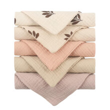 Aloonii 5 Pack Luxury Muslin Squares | Cute Small Baby Burp Cloths (Floral)