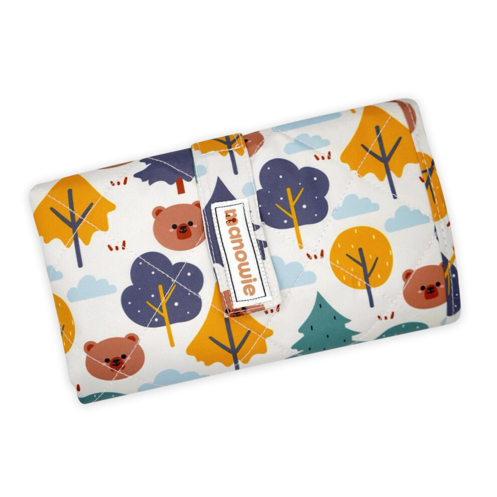 Portable Baby Changing Mat – Foldable Waterproof Travel Mat For Newborns | Compact Changing Bag | Pram & Nappy Bag | Woodland Animals Manowie