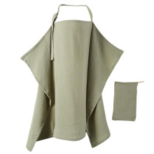 Dimoxii Breastfeeding Nursing Cover for Mom and Baby, Muslin Nursing Clothes with Adjustable Straps, Cotton Privacy Shields Blanket Apron for Breast